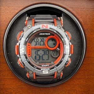 Armitron Black and Orange Chrono-Alarm Smartwatch